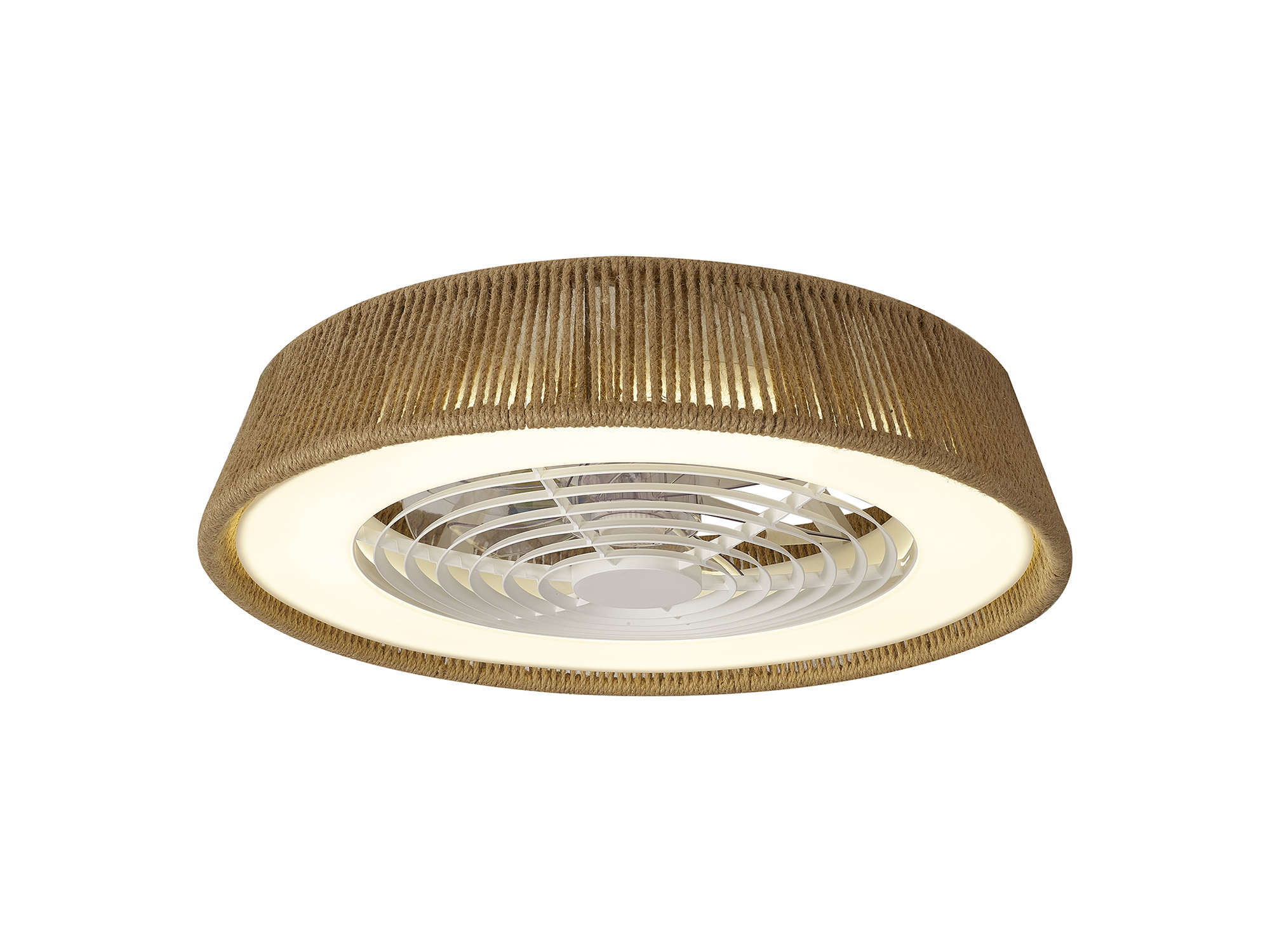 M8229  Polinesia Rope 70W LED Dimmable Ceiling Light & Fan; Remote Controlled Beige Oscu